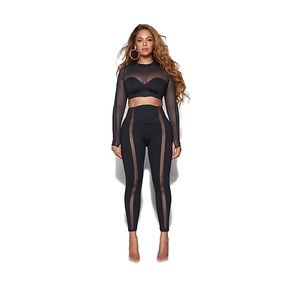 Ivy Park Long Sleeve Mesh Crop Top